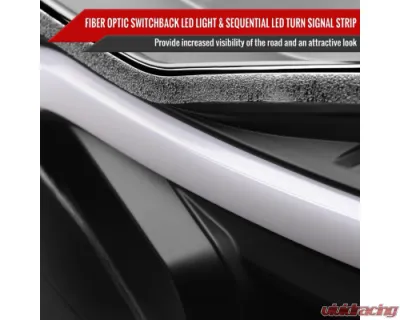 Spec-D Switchback Sequential LED Bar Projector Headlights (Matte Black Housing/Clear Lens) Mercedes-Benz W204 C-Class 2012-2015 - LHP-BW20412JM-SQ-TM