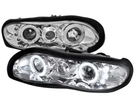 Spec-D V2 Chrome Halo LED Projector Headlights Chevy Camaro 1998-2002