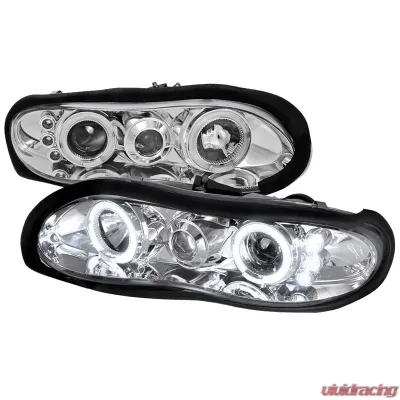 Spec-D V2 Chrome Halo LED Projector Headlights Chevy Camaro 1998-2002 - LHP-CMR98H-TM