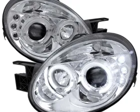 Spec-D Chrome LED Halo Projector Headlights Dodge SRT4 2003-2005