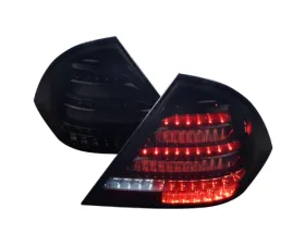 Spec-D Led Sequential Tail Lights Glossy Black Housing Dark Smoked Lens Mercedez Benz C-Class 2001-2004