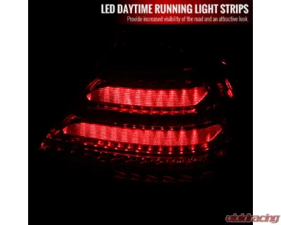 Spec-D Sequential Turn Signal LED Taillights (Chrome Housing/Red Smoked Lens) Mercedes-Benz W203 C-Class 2001-2004 - LT-BW20300RGLD-SQ-TM