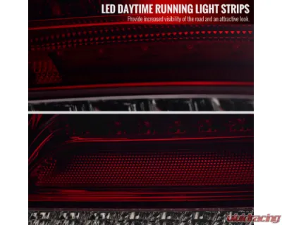 Spec-D Sequential Turn Signal LED Taillights (Chrome Housing/Red Smoked Lens) Mercedes-Benz W203 C-Class 2001-2004 - LT-BW20300RGLD-SQ-TM