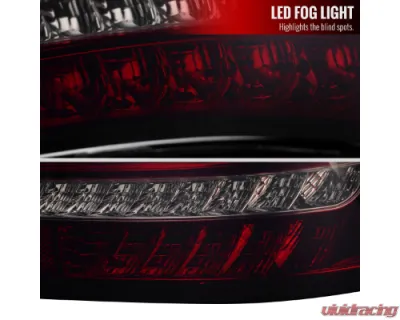 Spec-D Sequential Turn Signal LED Taillights (Chrome Housing/Red Smoked Lens) Mercedes-Benz W203 C-Class 2001-2004 - LT-BW20300RGLD-SQ-TM