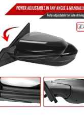 Spec-D Black Powered Mirrors 3Pin Connector Left Side Honda Civic 2016-2020                                     - RMV-CV16P3-FS-L - Image 2