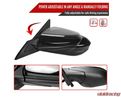 Spec-D Black Powered Mirrors 3Pin Connector Left Side Honda Civic 2016-2020 - RMV-CV16P3-FS-L