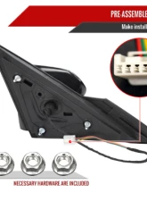 Spec-D Black Powered Mirrors 3Pin Connector Left Side Honda Civic 2016-2020                                     - RMV-CV16P3-FS-L - Image 7