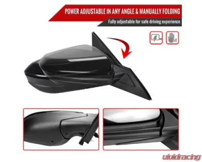 Spec-D Black Powered Mirrors 3Pin Connector Right Side Honda Civic 2016-2020 - RMV-CV16P3-FS-R