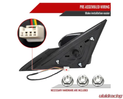 Spec-D Black Powered Mirrors 3Pin Connector Right Side Honda Civic 2016-2020 - RMV-CV16P3-FS-R