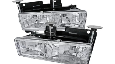 Spec-D Crystal Headlights (Chrome Housing/Clear Lens) Chevrolet | GMC 1988-1999                                     - LH-C1088-RS - Image 10
