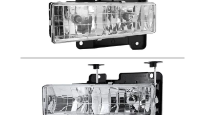 Spec-D Crystal Headlights (Chrome Housing/Clear Lens) Chevrolet | GMC 1988-1999                                     - LH-C1088-RS - Image 2