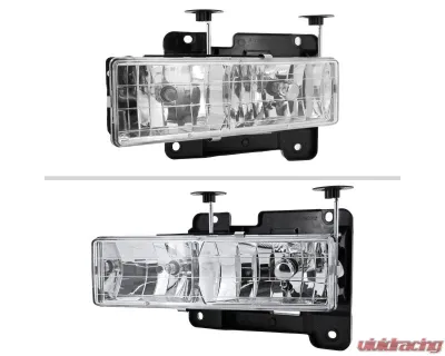 Spec-D Crystal Headlights (Chrome Housing/Clear Lens) Chevrolet | GMC 1988-1999 - LH-C1088-RS