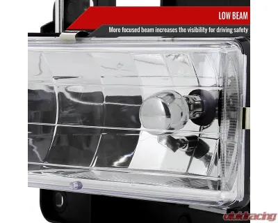 Spec-D Crystal Headlights (Chrome Housing/Clear Lens) Chevrolet | GMC 1988-1999 - LH-C1088-RS