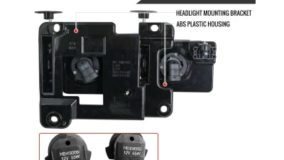 Spec-D Crystal Headlights (Chrome Housing/Clear Lens) Chevrolet | GMC 1988-1999                                     - LH-C1088-RS - Image 7