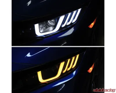 Spec-D Full LED Projector Headlights Matte Black Housing/Clear Lens Honda Civic 2016-2021 - LHE-CV16HJM-SQ-RS