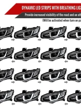 Spec-D Full LED Projector Headlights Matte Black Housing/Clear Lens Honda Civic 2016-2021                                     - LHE-CV16HJM-SQ-RS - Image 3