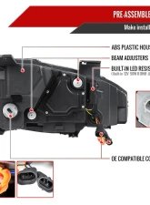 Spec-D Full LED Projector Headlights Matte Black Housing/Clear Lens Honda Civic 2016-2021                                     - LHE-CV16HJM-SQ-RS - Image 7