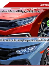 Spec-D LED Headlights w/ LED Switchback Sequential Turn Signal Chrome Housing/Clear Lens Honda Civic 2016-2021                                     - LHE-CV16L-SQ-RS - Image 11