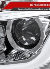 Spec-D LED Headlights w/ LED Switchback Sequential Turn Signal Chrome Housing/Clear Lens Honda Civic 2016-2021                                     - LHE-CV16L-SQ-RS - Image 4