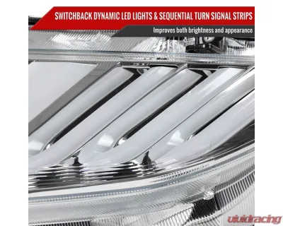 Spec-D LED Headlights w/ LED Switchback Sequential Turn Signal Chrome Housing/Clear Lens Honda Civic 2016-2021 - LHE-CV16L-SQ-RS