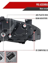 Spec-D LED Headlights w/ LED Switchback Sequential Turn Signal Matte Black Housing/Clear Lens Honda Civic 2016-2021                                     - LHE-CV16LJM-SQ-RS - Image 7
