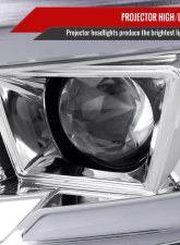Spec-D LED Strip Projector Headlights w/ LED Sequential Turn Signal Chrome Housing/Clear Lens Dodge Charger 2015-2023                                     - LHP-CHG15-SQ-TM - Image 4