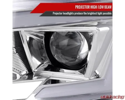 Spec-D LED Strip Projector Headlights w/ LED Sequential Turn Signal Chrome Housing/Clear Lens Dodge Charger 2015-2023 - LHP-CHG15-SQ-TM