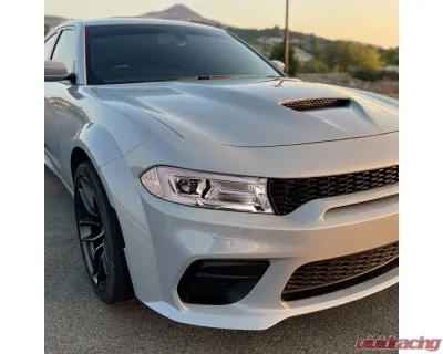 Spec-D LED Strip Projector Headlights w/ LED Sequential Turn Signal Chrome Housing/Clear Lens Dodge Charger 2015-2023 - LHP-CHG15-SQ-TM