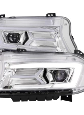 Spec-D LED Strip Projector Headlights w/ LED Sequential Turn Signal Chrome Housing/Clear Lens Dodge Charger 2015-2023                                     - LHP-CHG15-SQ-TM - Image 10