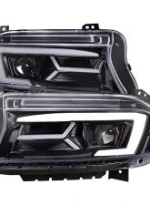 Spec-D LED Strip Projector Headlights w/ LED Sequential Turn Signal Jet Black Housing/Clear Lens Dodge Charger 2015-2023                                     - LHP-CHG15BK-SQ-TM - Image 10