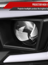 Spec-D LED Strip Projector Headlights w/ LED Sequential Turn Signal Matte Black Housing/Clear Lens Dodge Charger 2015-2023                                     - LHP-CHG15JM-SQ-TM - Image 4