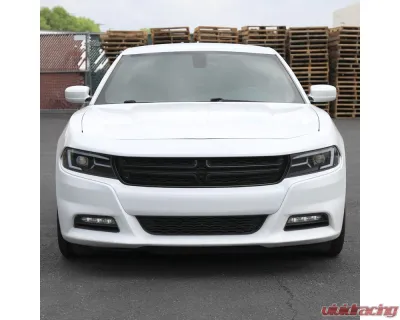 Spec-D LED Strip Projector Headlights w/ LED Sequential Turn Signal Matte Black Housing/Clear Lens Dodge Charger 2015-2023 - LHP-CHG15JM-SQ-TM