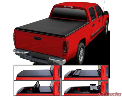 Spec-D 6' Long Bed Soft Quad-Fold Tonneau Cover Chevrolet Colorado | GMC Canyon | Isuzu I-Series Extended Cab 2004-2012 - TC4-COL04-6-SP