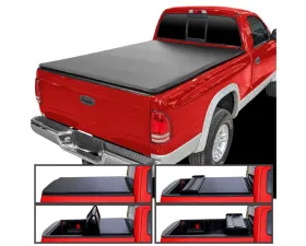 Spec-D 6ft 6in Short Bed Fleetside Soft Quad-Fold Tonneau Cover Dodge Dakota | Dakota Extended/Regular Cab 1997-2004