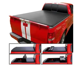Spec-D 6ft 6in Standard Bed Soft Quad-Fold Tonneau Cover Ford F-150 Styleside 2004-2014