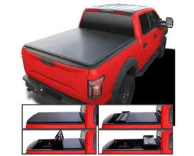 Spec-D 5ft 6in Short Bed Soft Quad-Fold Tonneau Cover Ford F-150 Super Crew Cab 2015-2023