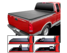 Spec-D 6ft 6in Standard Bed Soft Quad-Fold Tonneau Cover Ford F-150 Styleside 1997-2004