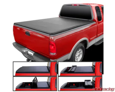 Spec-D 6ft 6in Standard Bed Soft Quad-Fold Tonneau Cover Ford F-150 Styleside 1997-2004 - TC4-F15097-65-SP