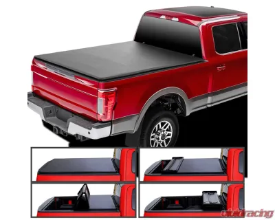 Spec-D 6ft 8in Bed Soft Quad-Fold Tonneau Cover Ford F250 | F350 SuperDuty 2017-2023 - TC4-F25017-68-SP
