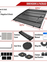 Spec-D 6' Long Bed Soft Quad-Fold Tonneau Cover Nissan Frontier King Cab 2005-2016                                     - TC4-FRO05-6-SP - Image 7