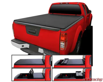Spec-D 6' Long Bed Soft Quad-Fold Tonneau Cover Nissan Frontier King Cab 2005-2016 - TC4-FRO05-6-SP