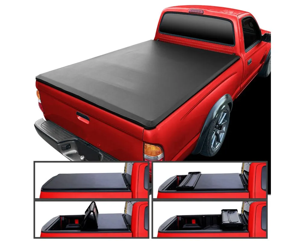 Spec-D 6' Short Bed Soft Quad-Fold Tonneau Cover Toyota Compact Pickup Fleetside 1989-2004 - TC4-PIK89-6-SP