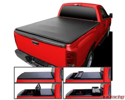 Spec-D 6.4' Bed Soft Quad-Fold Tonneau Cover Dodge RAM 1500 | 2500 | 3500 | 1500 Classic 2002-2021 - TC4-RAM02-65-SP