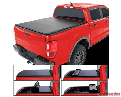 Spec-D 6' Bed Soft Quad-Fold Tonneau Cover Ford Ranger 2019-2023 - TC4-RAN19-6-SP