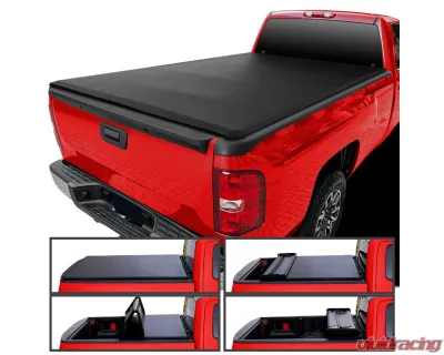 Spec-D 6'6" Standard Bed Soft Quad-Fold Tonneau Cover Chevrolet Silverado | GMC Sierra 1500 | 2500 | 3500 2007-2014 - TC4-SIV07-65-SP