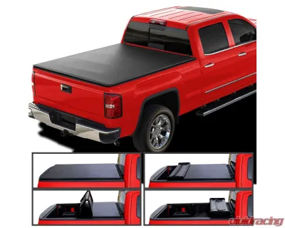 Spec-D 78" Bed Soft Quad-Fold Tonneau Cover Chevrolet Silverado | GMC Sierra 1500 | Silverado Sierra 1500 Classic 6.5' 2015-2019 - TC4-SIV14-65-SP
