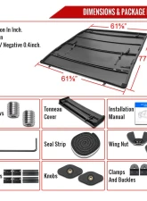 Spec-D 6' Standard Bed Soft Quad-Fold Tonneau Cover Toyota Tacoma Access/Double/Regular Cab 2005-2015                                     - TC4-TAC05-6-SP - Image 7