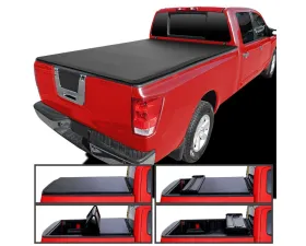 Spec-D 6ft 7in Standard Bed Soft Quad-Fold Tonneau Cover Nissan Titan 2004-2015