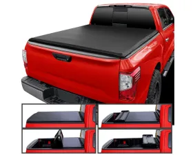 Spec-D 5ft 7in Truck Short Bed Soft Quad-Fold Tonneau Cover Nissan Titan 2017-2024