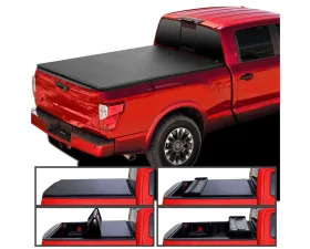 Spec-D 6ft 7in Truck Bed Soft Quad-Fold Tonneau Cover Nissan Titan 2017-2024